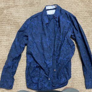 John Lennon Vintage Blue Dress Shirt Size Medium
